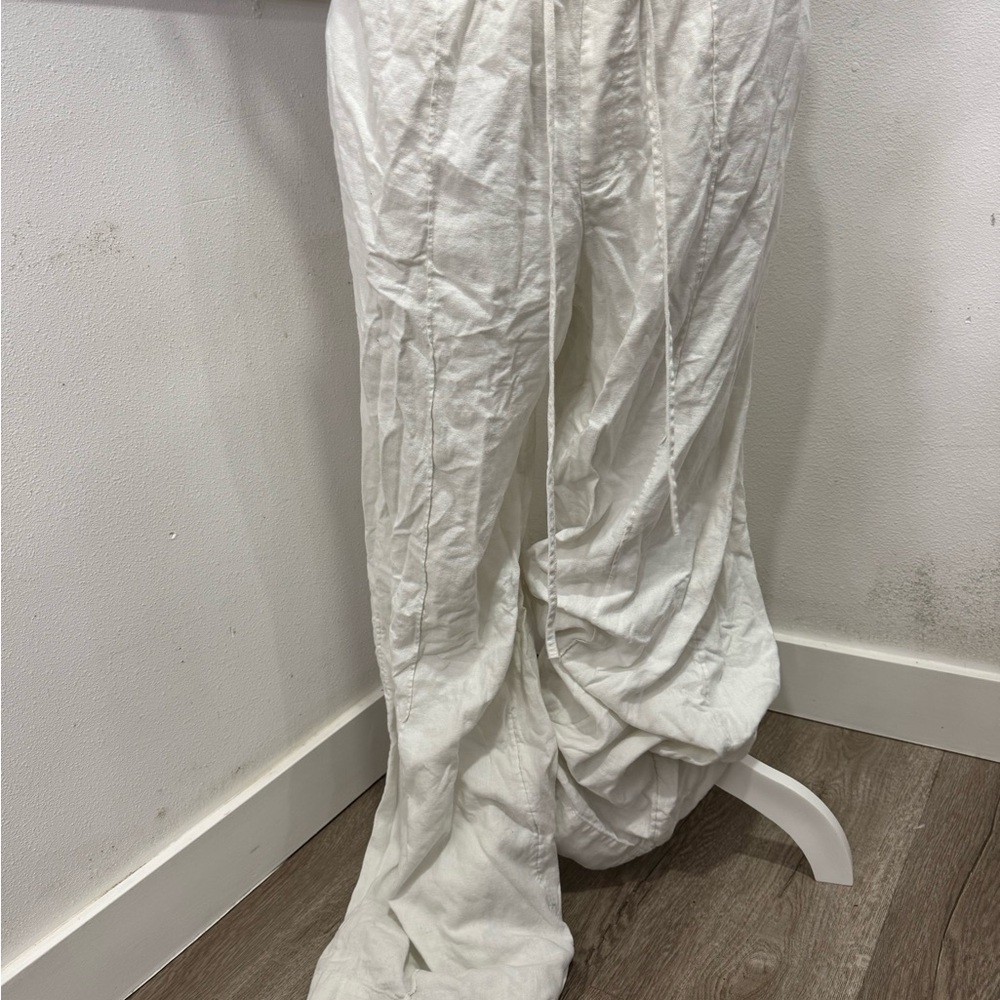 A New Day White Linen Blend Pull-On Shorts | Size Medium